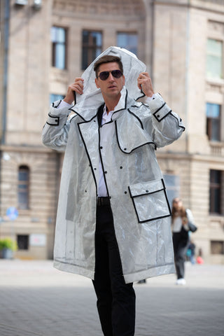 Trench coat. White Mesh.