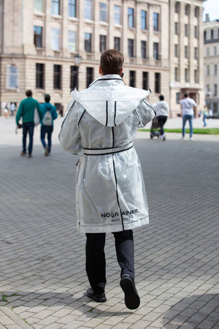 Trench coat. White Mesh.