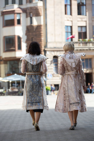 Transparent Trench coat. Gold dust.